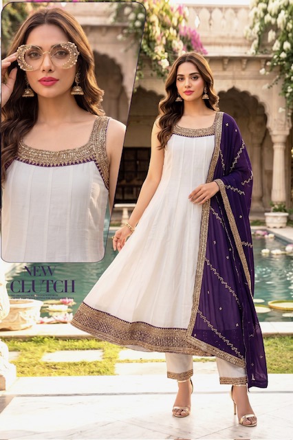 FANCY LONG GOWN READYMADE SET IN WHOLESALE