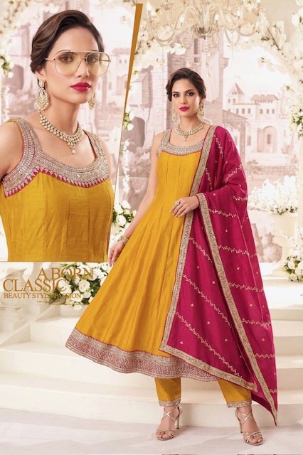 FANCY LONG GOWN READYMADE SET IN WHOLESALE