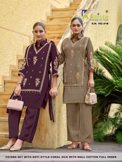 KARISSA D NO 161 & 162 FANCY CO ORD SET WHOLESALER