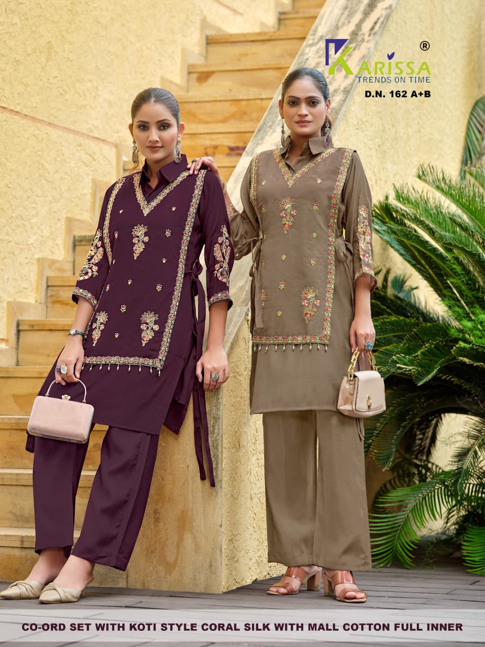 KARISSA D NO 161 & 162 FANCY CO ORD SET WHOLESALER