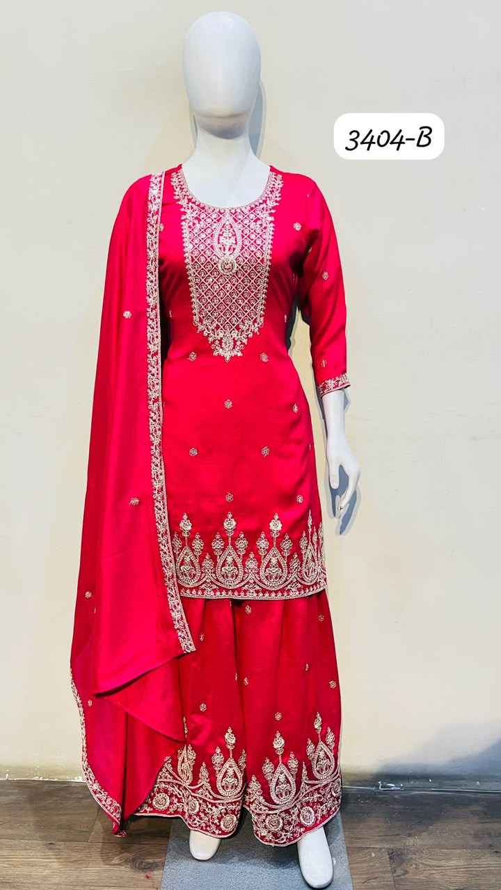 LADIES FLAVOUR D NO 3404 & 3405 KURTI SET WHOLESALE