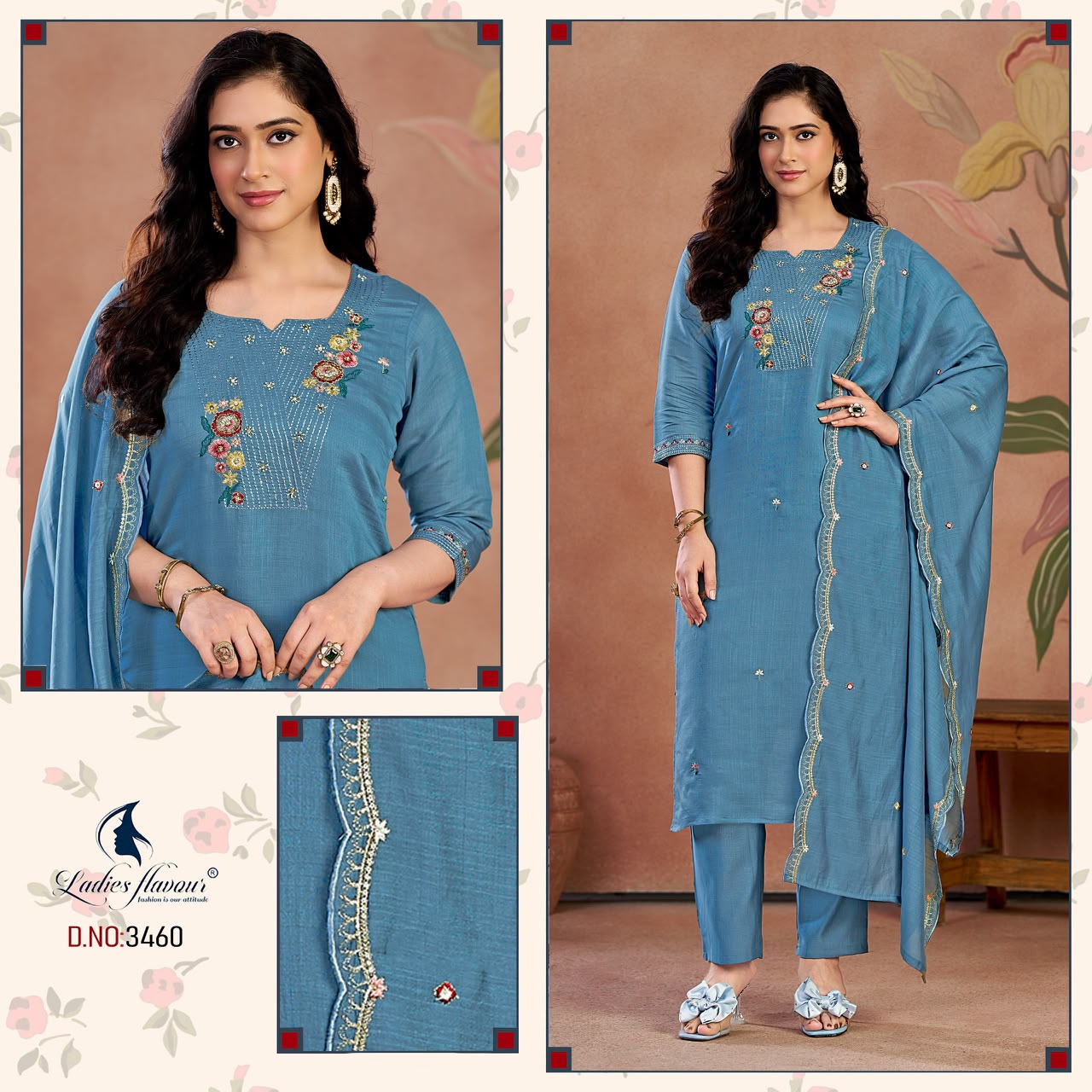 LADIES FLAVOUR D NO 3459 & 3460 FANCY THREE PIECE
