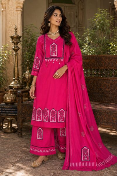 LATEST COTTON PRINTED THREE PIECE SET IN WHOLESALE