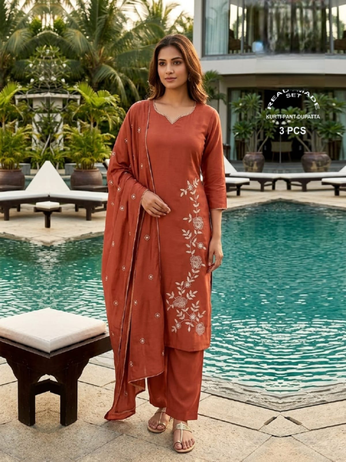 LATEST DESIGNER THREE PIECE SET IN WHOLESALE