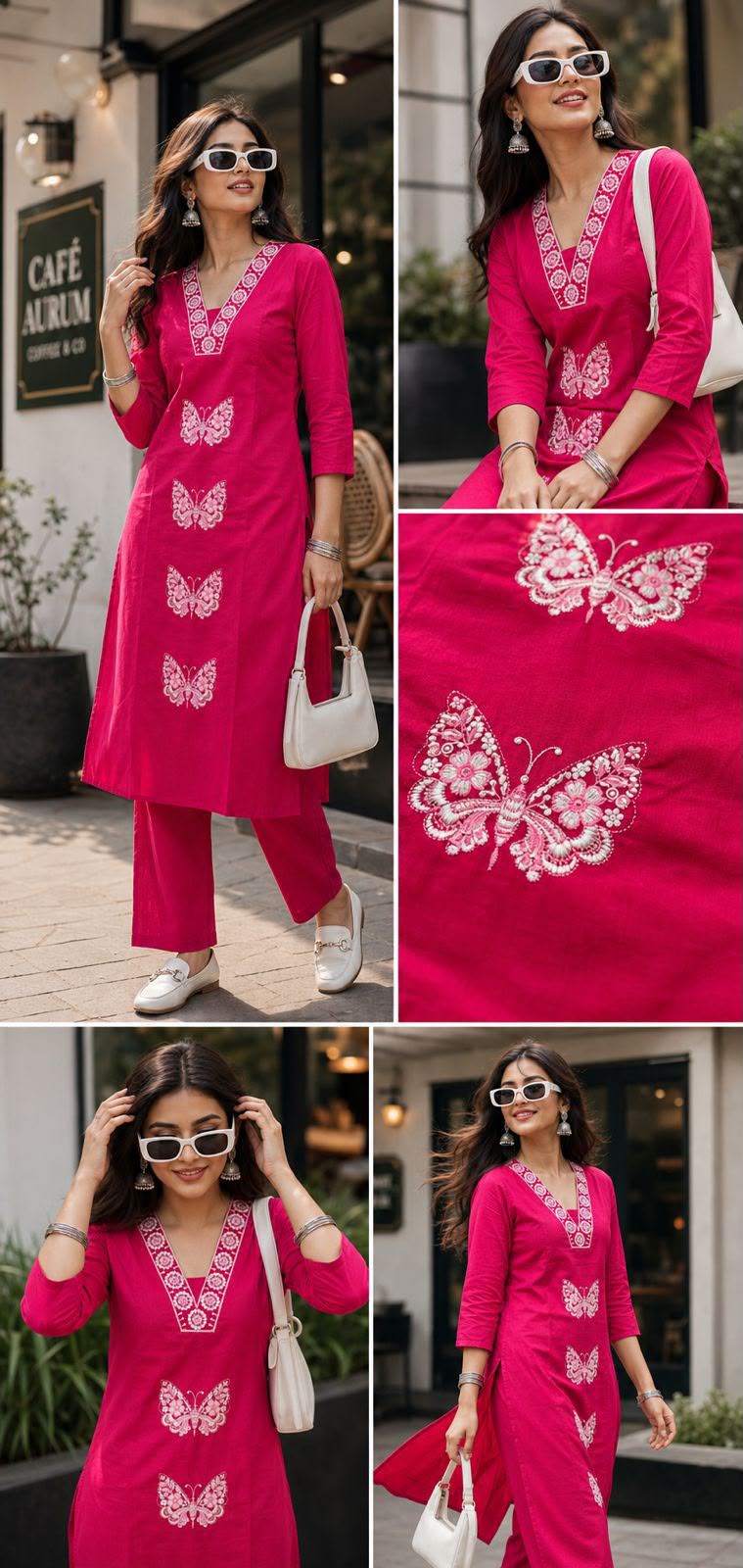 LATEST DHABU COTTON KURTI WITH PANT SET WHOLESALE