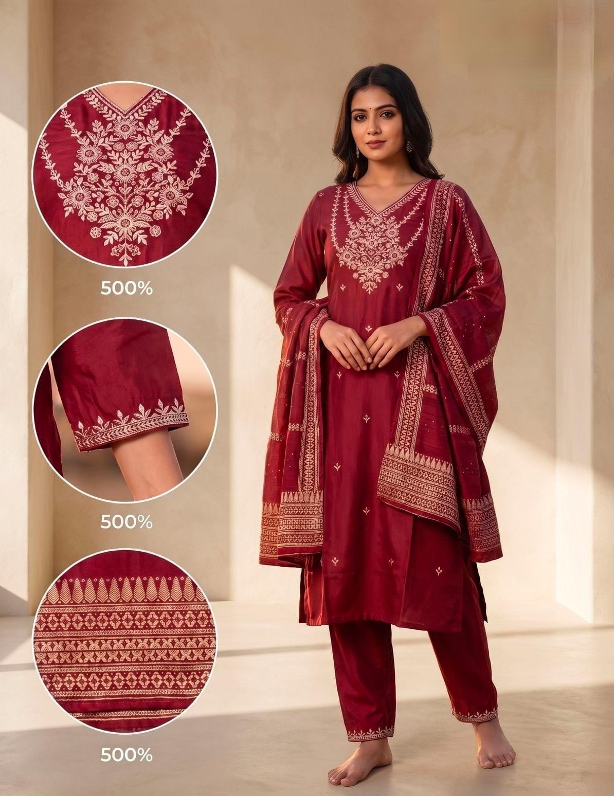 LATEST HANDWORK THREE PIECE SET IN WHOLESALE