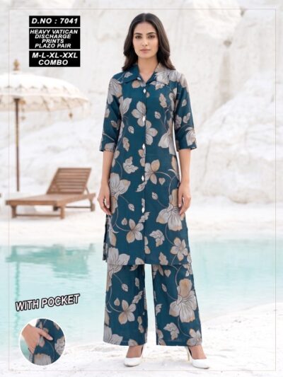LATEST PRINTED KURTI WITH PANT SET MANUFACTUR