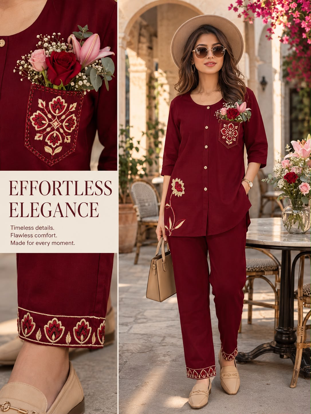 LATEST REYON EMBROIDERED TWO PIECE SET WHOLESALER