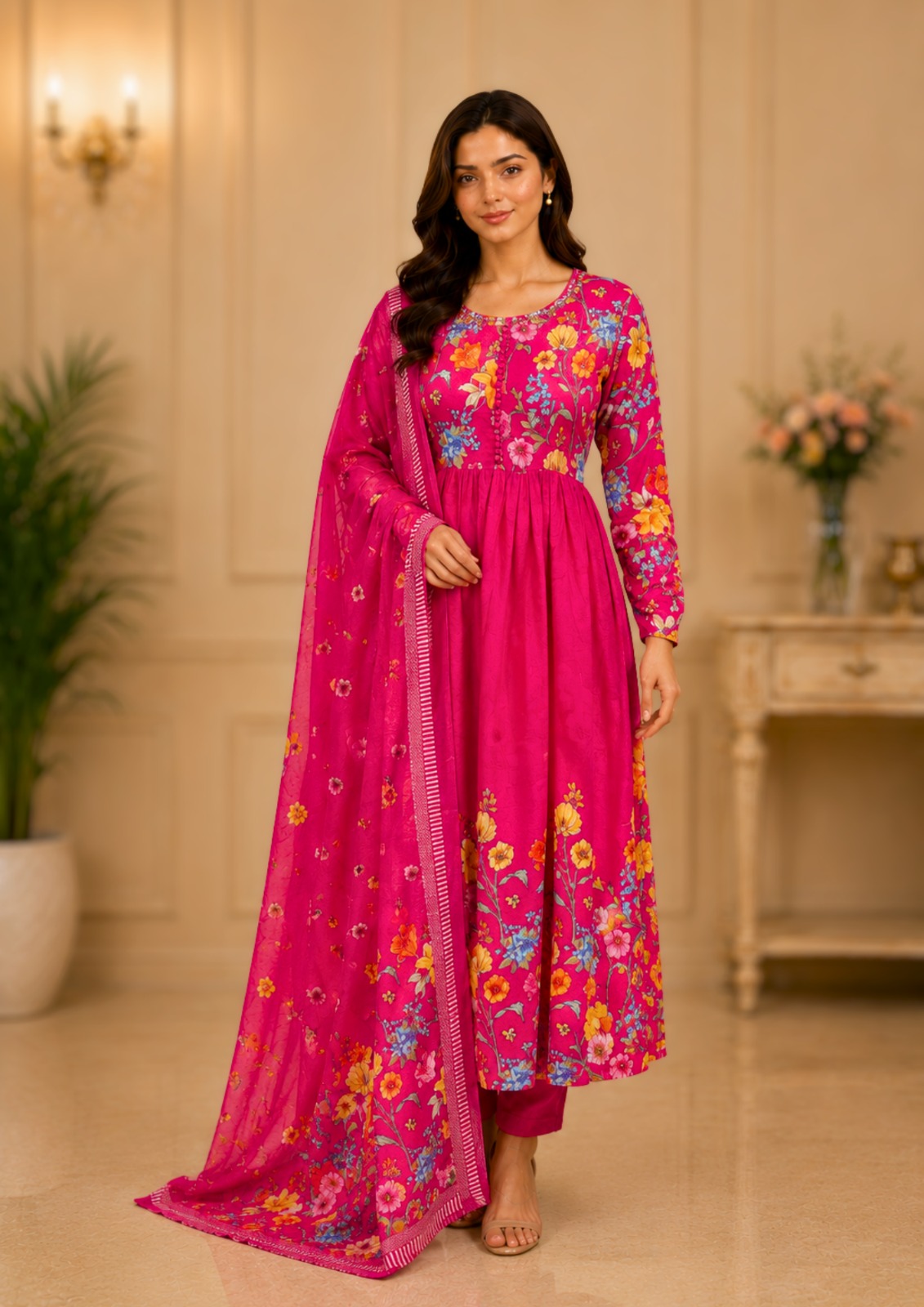 LATEST REYON HEAVY HANDWORK THREE PIECE SET
