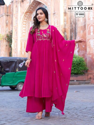 MITTOO 1008 EMBROIDERED THREE PIECE SET