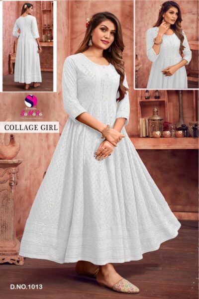 SAMARA COLLEGE GIRL SHIFFLI WORK GOWN IN WHOLESALE