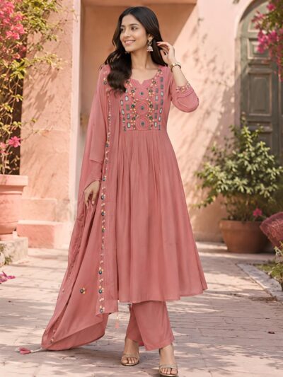 SCG CHANDERI HEAVY WORK THREE PIECE SET IN WHOLESALE