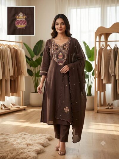 SJ COTTON EMBROIDERED THREE PIECE SET WHOLESALER