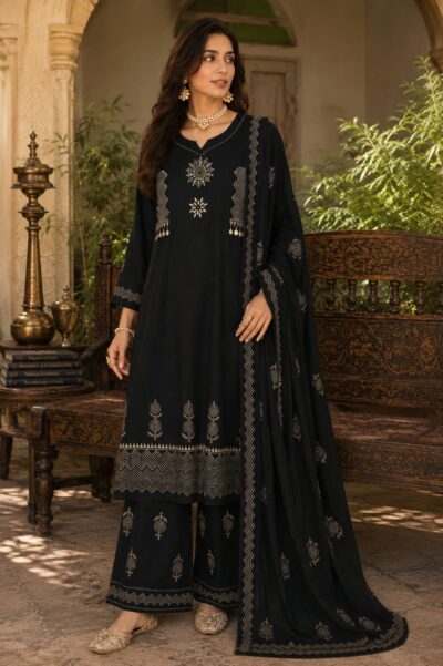 SK COTTON PRINTED THREE PIECE SET COMBO IN WHOLESALE