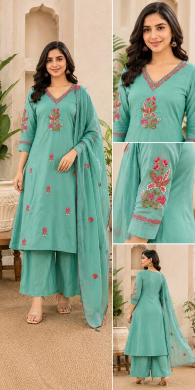 SRF DESIGNER THREE PIECE READYMADE IN WHOLESALE