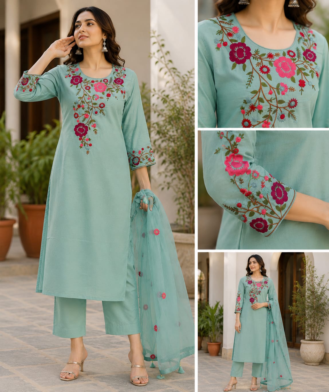 SRF PURE COTTON THREE PIECE SET IN WHOLESALE PRICE