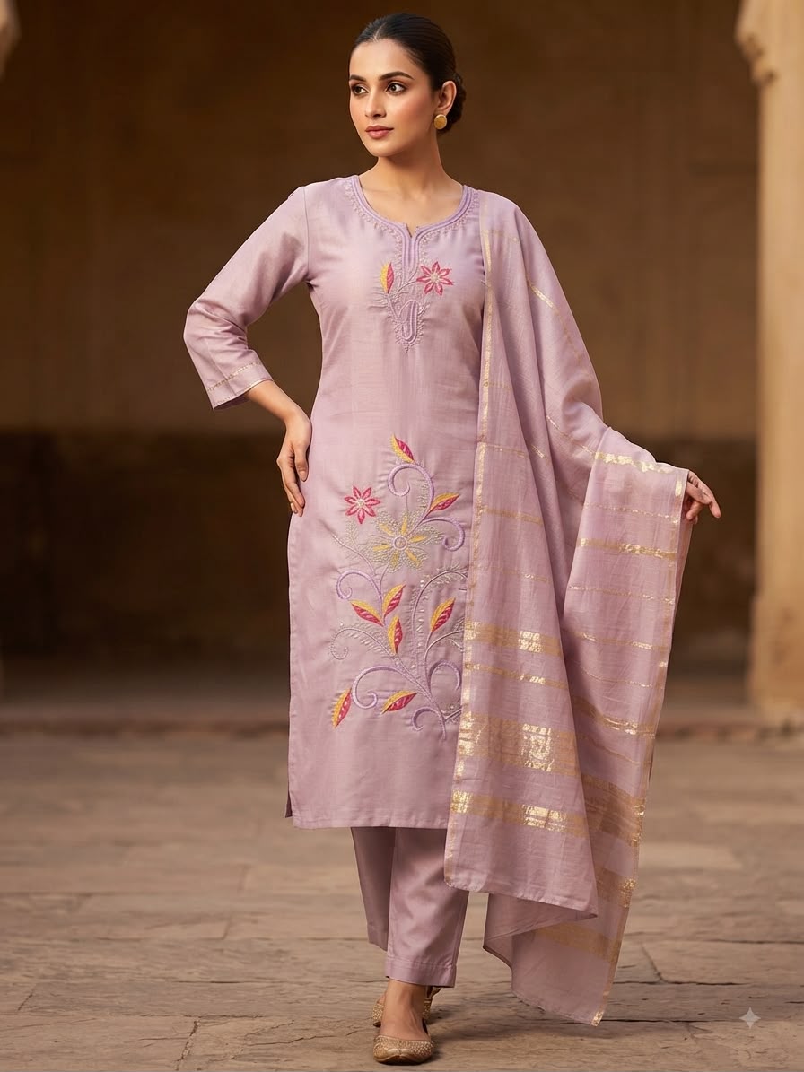 SS DESIGNER ROMAN SILK THREE PIECE SET IN WHOLESALE