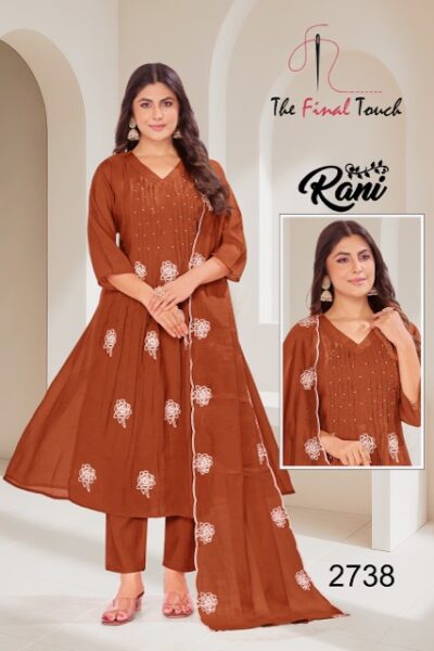THE FINAL TOUCH RANI EMBROIDERED THREE PIECE SET