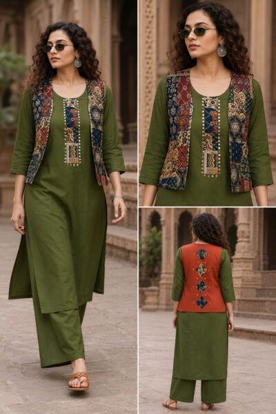 AJRAK PRINTED TWO PIECE SET IN WHOLESALE