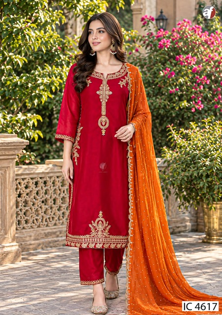 ANJU FABRICS 4613 DOLA SILK READYMADE SALWAR