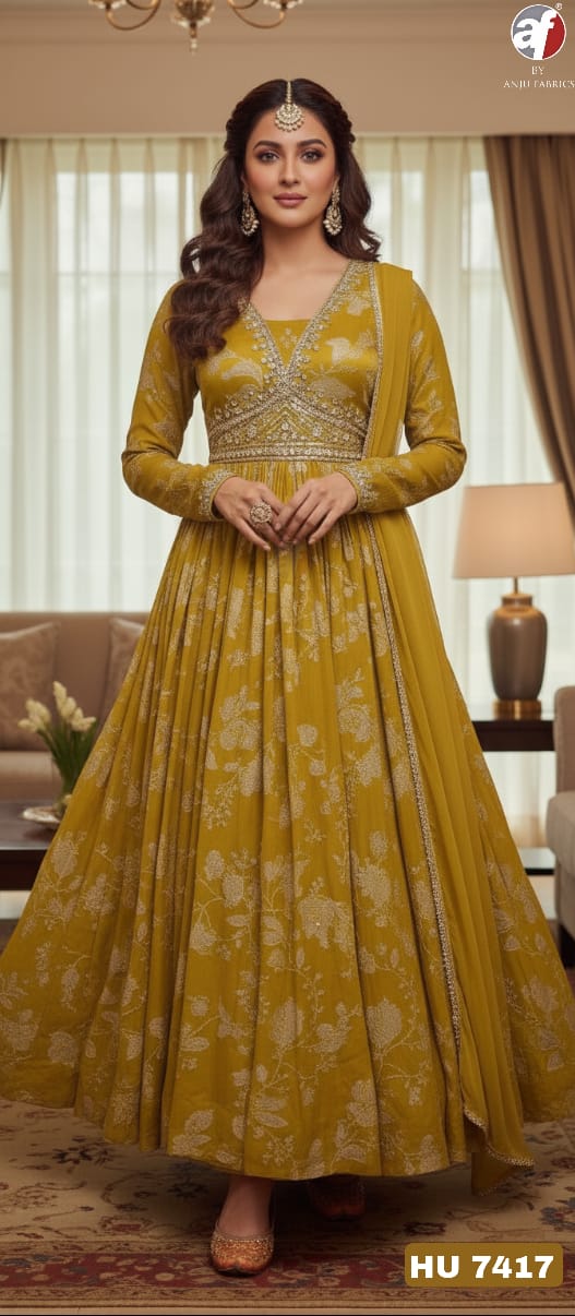 ANJU FABRICS 7417 CHINON LONG GOWN IN WHOLESALE