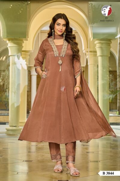 ANJU FABRICS B 3844 PURE CHINON THREE PIECE SET