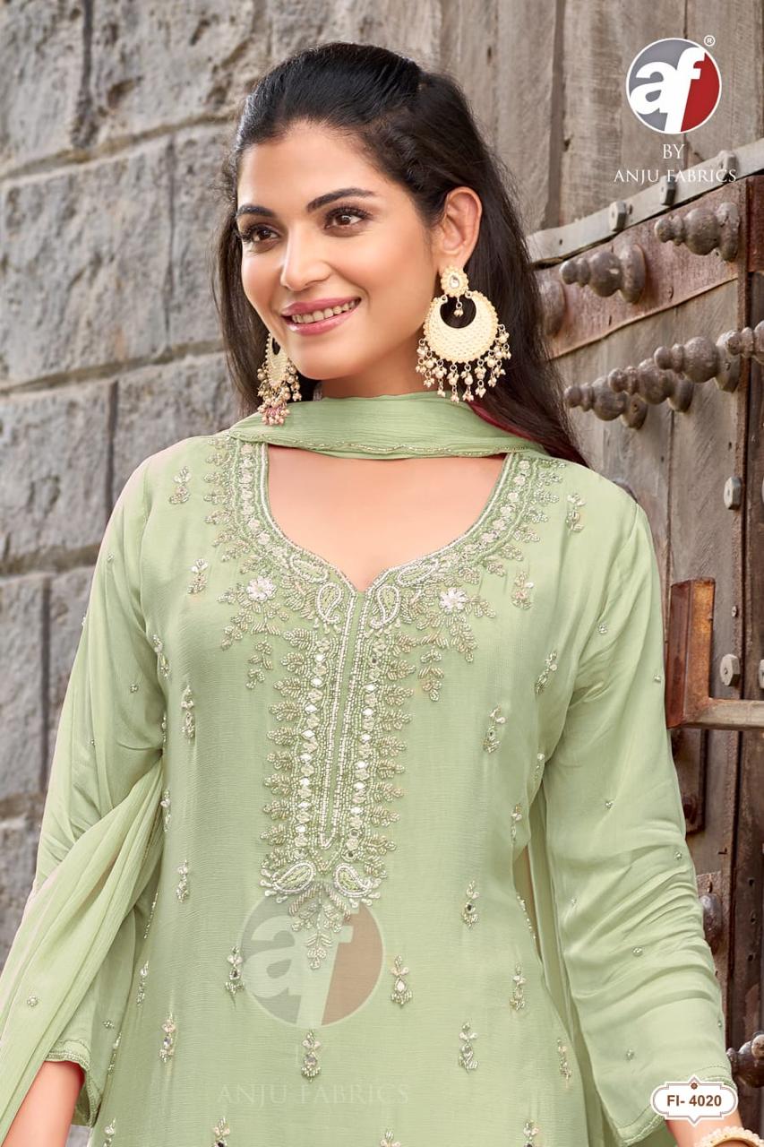 ANJU FABRICS FI 4020 PURE CHINON THREE PIECE SET