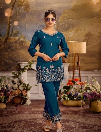FANCY RAYON WITH HEAVY WORK CO ORD SET