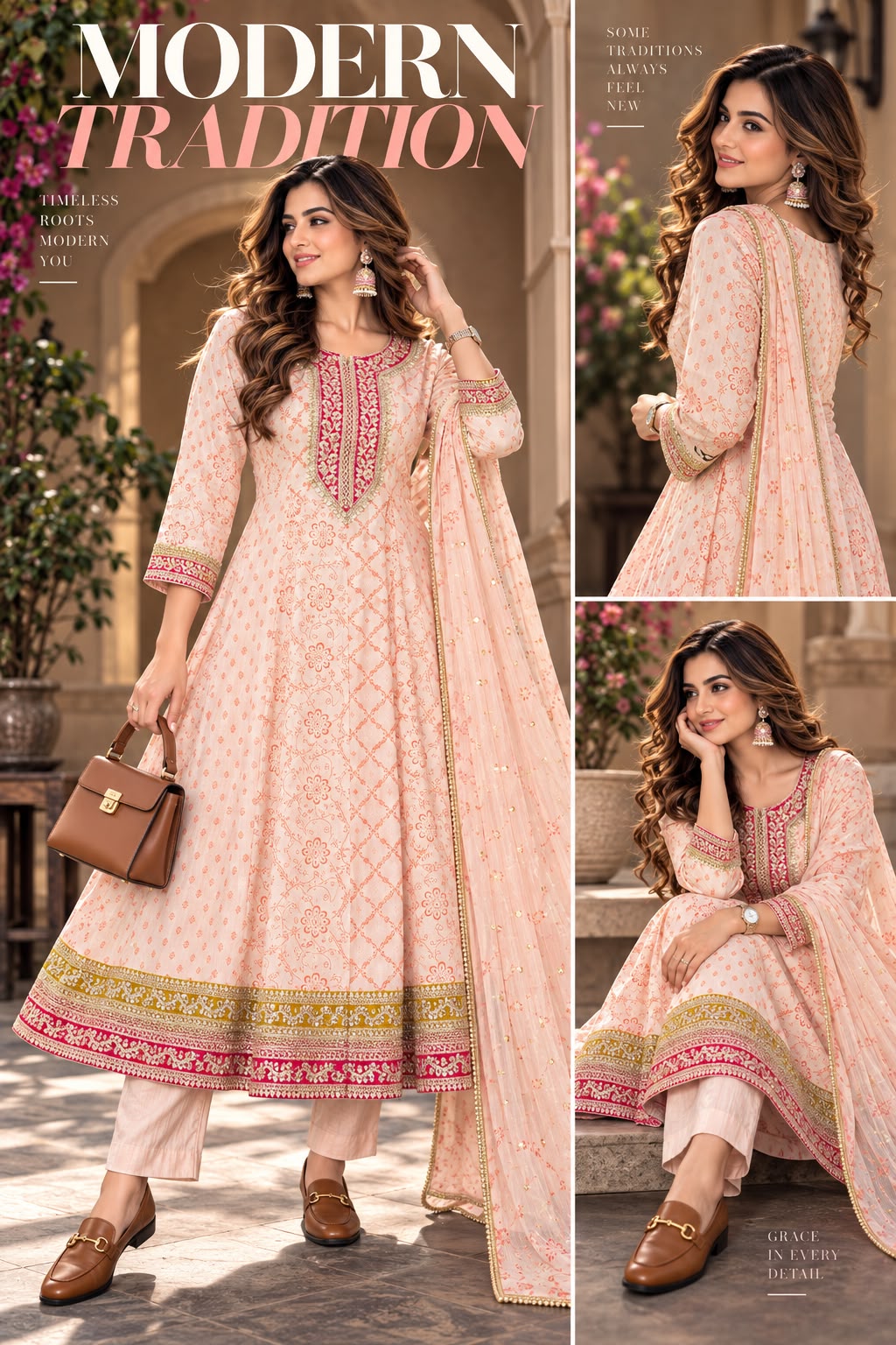FANCY SILK LONG FLAIR GOWN IN WHOLESALE PRICE