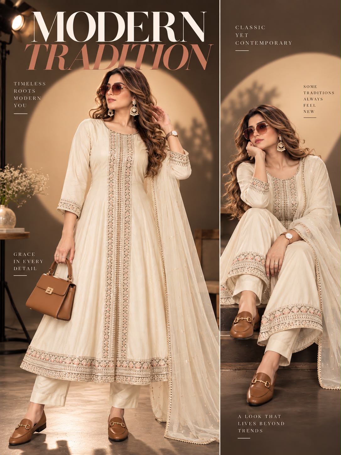 FANCY SILK LONG FLAIR GOWN IN WHOLESALE PRICE