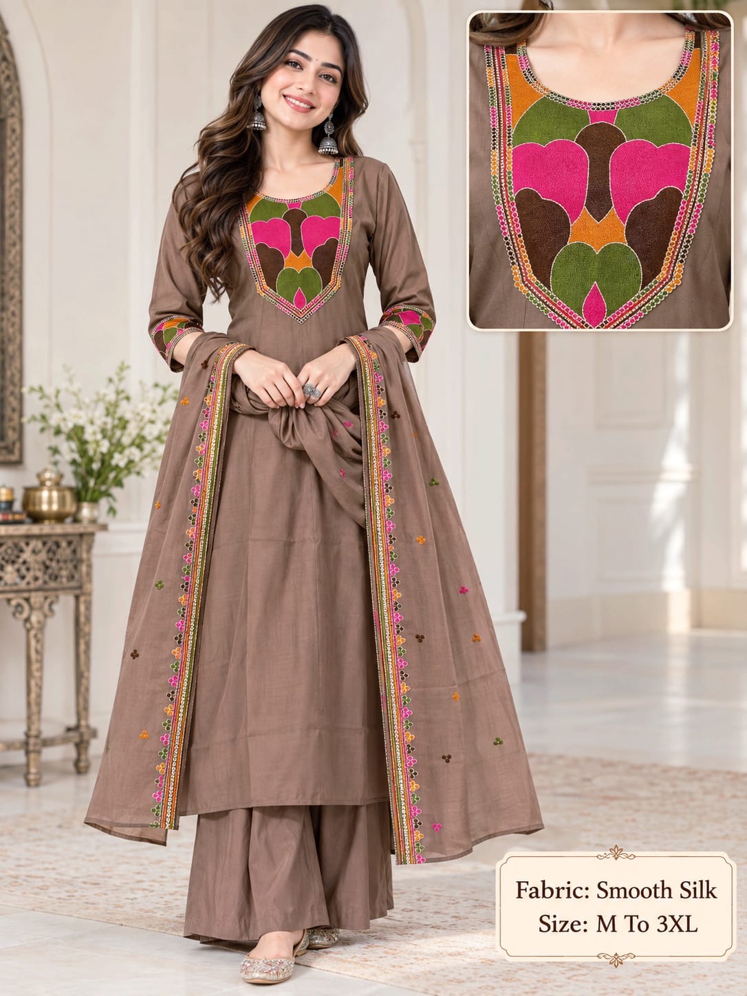 FANCY SOFT SILK THREE PIECE PLAZA PAIR SET WHOLESALE