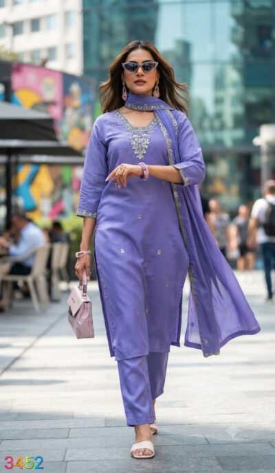 FANCY THREE PIECE EMBROIDERED COLLECTION IN COMBO
