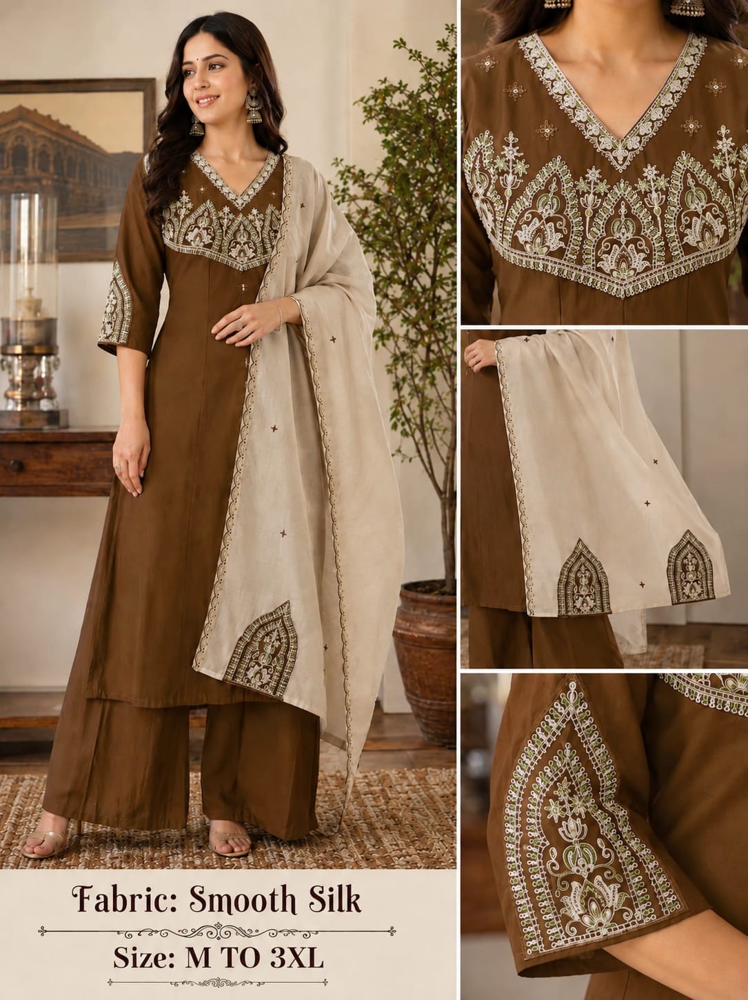 FANCY THREE PIECE READYMADE SET IN WHOLESALE