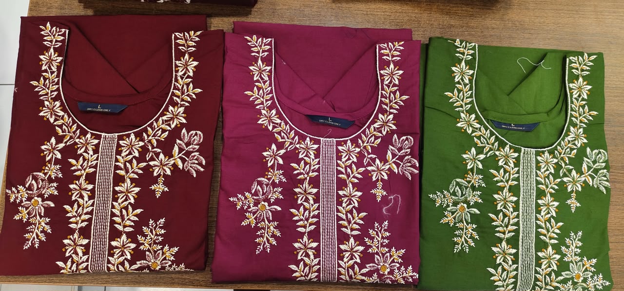 FF FANCY COTTON EMBROIDERED THREE PIECE WHOLESALE