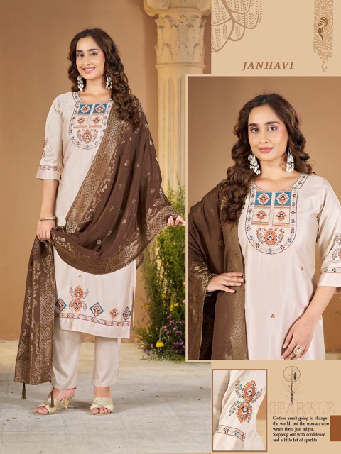 GHR GAJI SILK THREE PIECE COLLECTION IN WHOLESALE