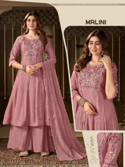 GHR MALINI CORAL CRUSH THREE PIECE COLLECTION