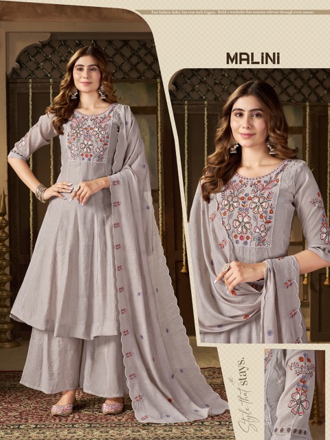 GHR MALINI CORAL CRUSH THREE PIECE COLLECTION