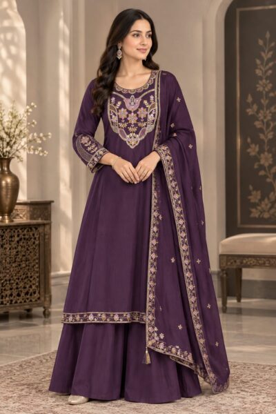 GJ GHERA EMBROIDERED WORK KURTI SET IN WHOLESALE
