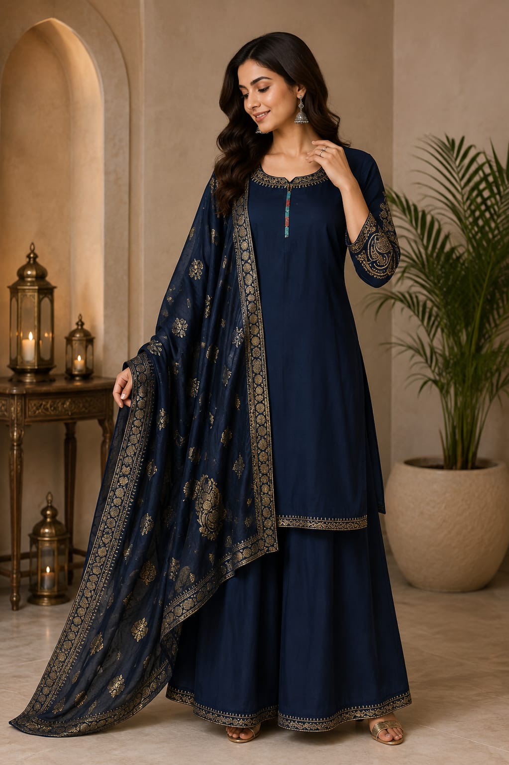 GJ PREMIUM ROMAN WITH WORK THREE PIECE SET