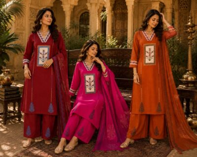 GK A LINE COTTON THREE PIECE SET IN WHOLESALE