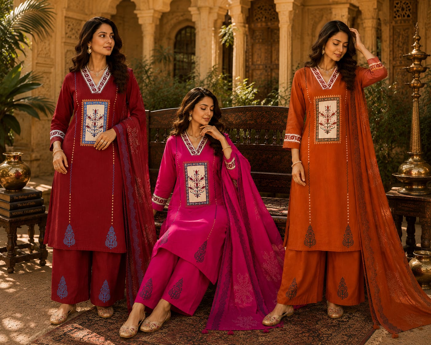 GK A LINE COTTON THREE PIECE SET IN WHOLESALE