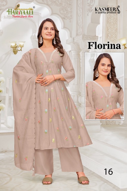 HARIYAALI FLORINA CORAL SILK READYMADE SALWAR