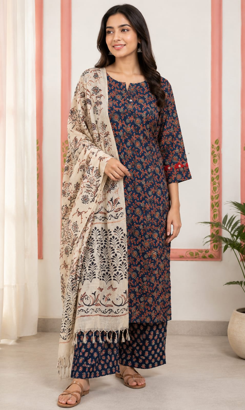JDV PURE COTTON THREE PIECE READYMADE IN WHOLESALE