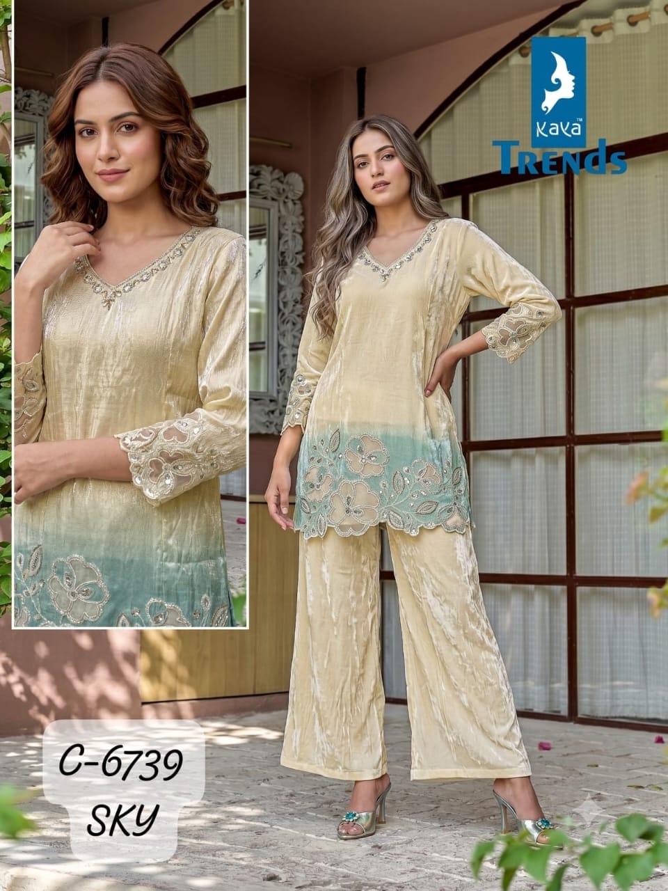 KAYA 6739 FANCY CUT WORK TWO PIECE SET WHOLESALE