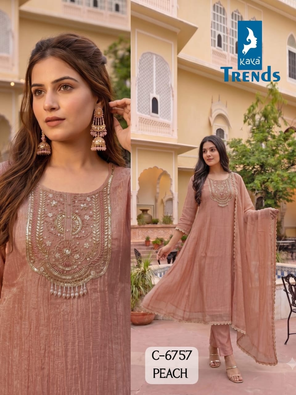 KAYA 6757 FANCY HANDWORK THREE PIECE WHOLESALE