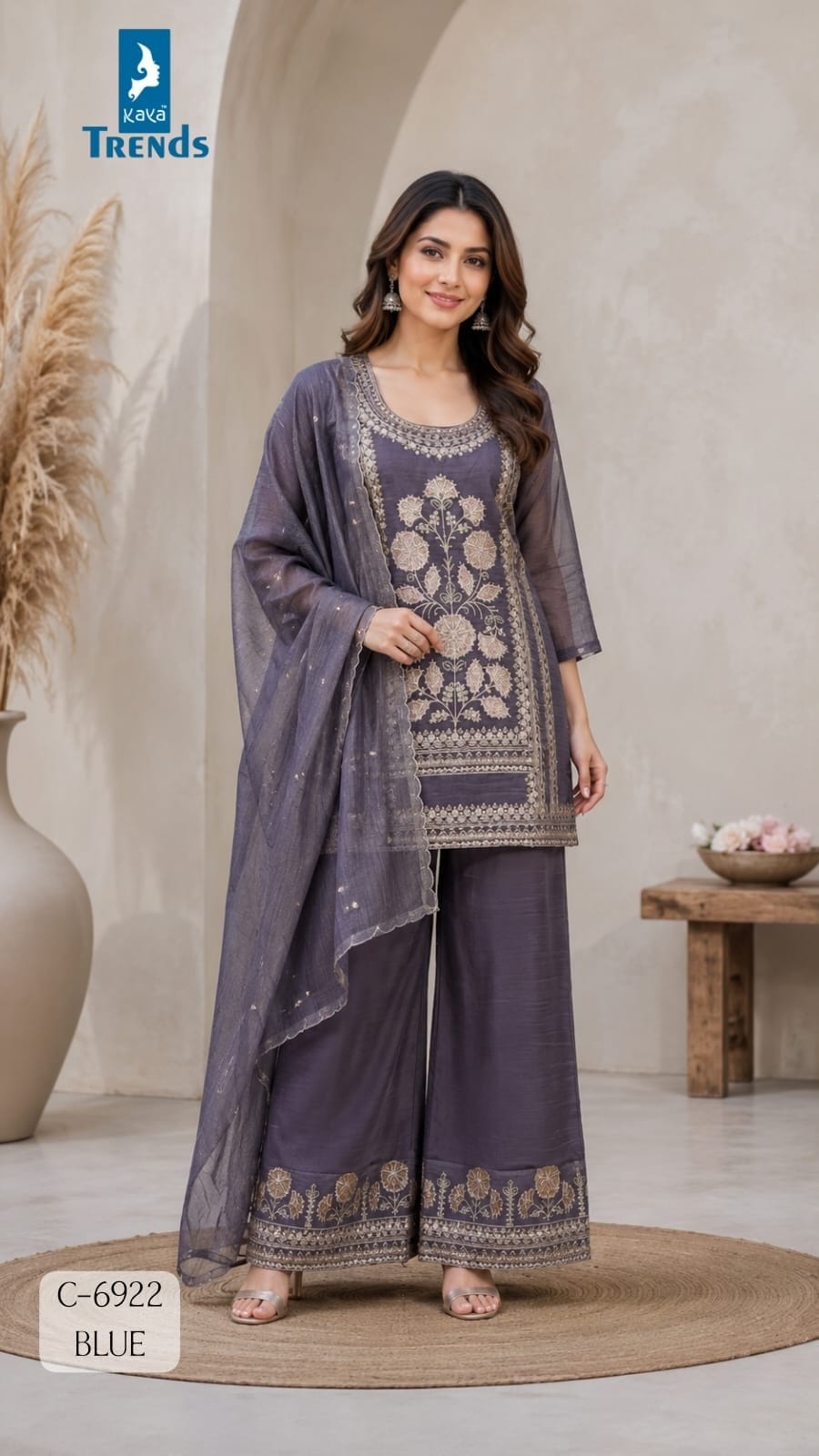 KAYA 6922 CRUSH TISSUE GOTA PATTI SHORT KURTI