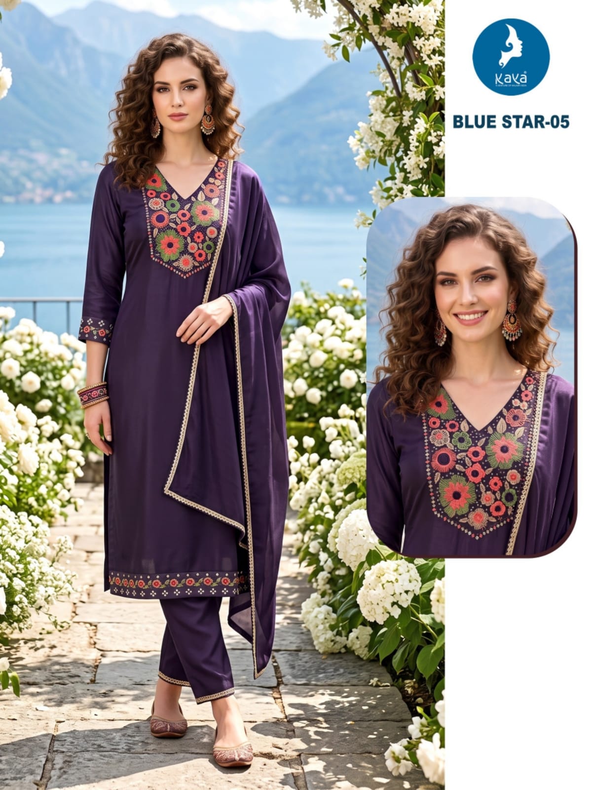 KAYA BLUE STAR THREE PIECE READYMADE SALWAR