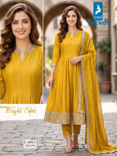 KAYA D NO 6911 ANARKALI THREE PIECE SET WHOLESALE