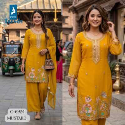 KAYA D NO 6924 GEORGETTE BEATS WORK THREE PIECE