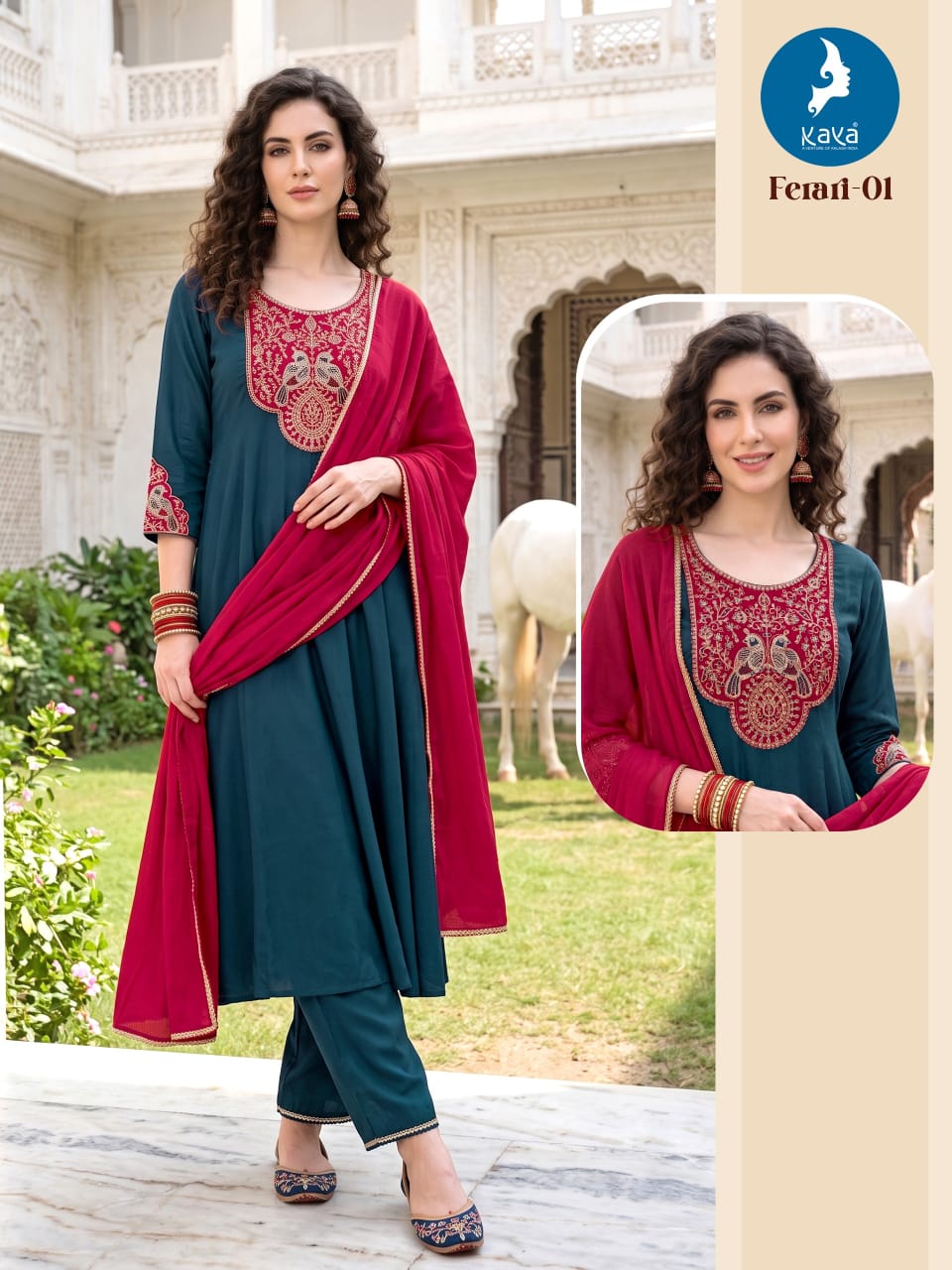 KAYA FERARI THREE PIECE ANARKALI CONCEPT WHOLESALE